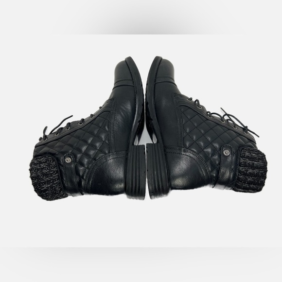 STQ ECO Friendly Black Round Toe Ankle Motorcycle Boots Womens size 11 - Picture 9 of 14